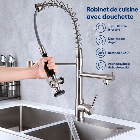 Robinet Mitigeur Cuisine Modèle A brossé - robinet à ressort double usage 20 × 20 × 52 cm 2 g – Livraison gratuite