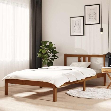vidaXL Bed Frame without Mattress Honey Brown Solid Wood 100x200 cm (1/5)