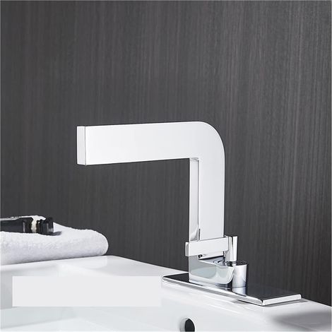 Matériau en Laiton Noir Mat de Salle de Bain Robinet de Salle de Bain Robinet à Sept en Forme de robinette en Forme de Cascade Douce Tapis de mélangeur Chaud et Froid(A) (1/5)