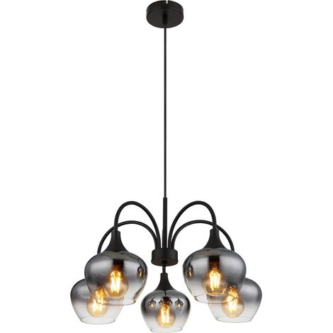 Globo - lámpara colgante - MAXY - negro - vidrio - Ø 55cm - E27 - (1/5)