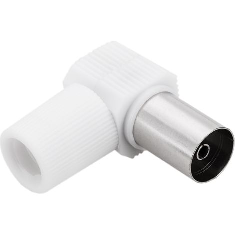 BeMatik - Connecteur d'antenne TV coudé femelle en plastique (1/5)