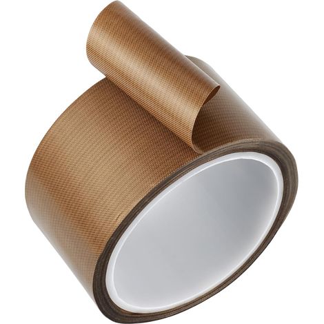 Ruban Adhésif 50 mm x 10 m Haute Température Ruban Ruban Adhésif Haute Température PTFE pour Imprimante 3D Machine à Emballer Sous Vide Épaisseur 0,18mm (1/5)