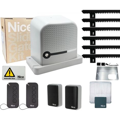 Kit NICE RBS600BDKCE avec automatisation de crémaillère 6 MT pour portails coulissants ROBUS RBS 600 600 kg 24 V