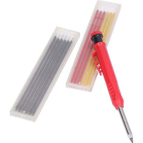 Holzbearbeitungs-Markierstift mit Legierungsspitze, multifunktionales Anreißwerkzeug mit farbigen Minen (1/5)