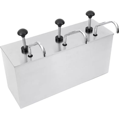 Distributeur de Sauce, Acier Inoxydable, Design à Pompe, Capacité de 4L (1/2)