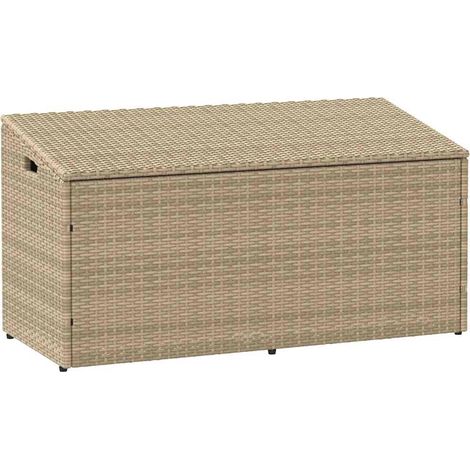 Garten-Aufbewahrungsbox Beige 110 x 50 x 58 cm Poly Rattan (1/5)