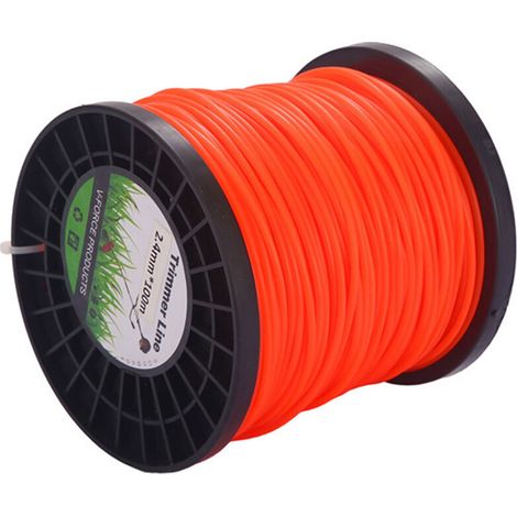 Universeller 2,4-mm-Rasenmäherfaden, orangefarbenes Vierkantkabel in Profiqualität, hochwertiges Universal-Nylon 2,4 mm x 100 m, geeignet für Rasentrimmer und Rasenmäher
