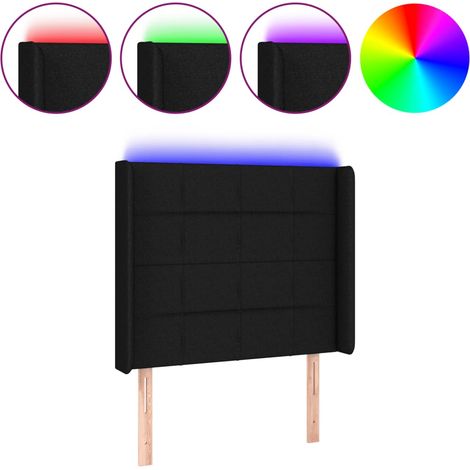 Maison Exclusive - Testiera a LED Nera 103x16x118/128 cm in Tessuto
