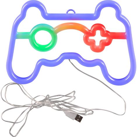 Applique enfant néon manette LED 3W USB/AA Polux blanche (1/5)