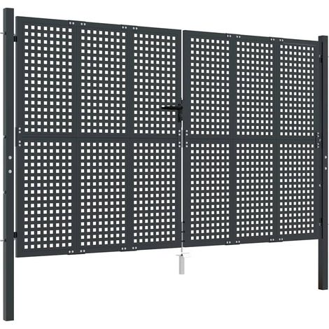 vidaXL Gartenzaun Anthrazit 300x250 cm Stahl