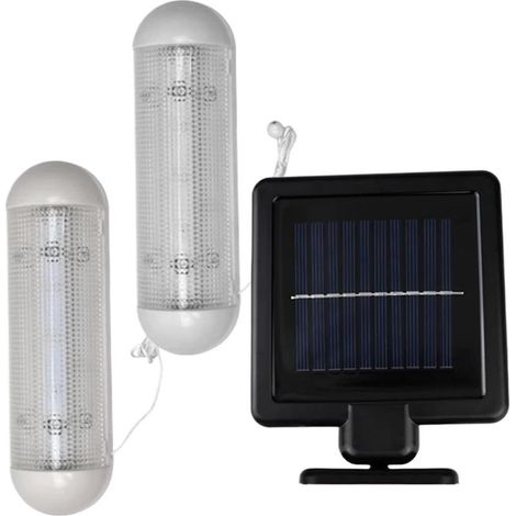Lampe solaire pour abri de jardin avec cordon de tirage, panneaux solaires LED à double lampe pour abris de jardin, couloir, serre (1/5)
