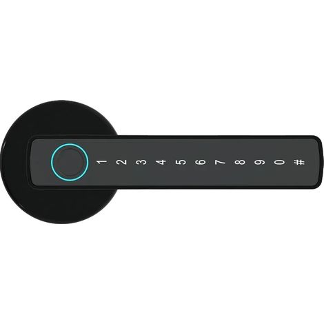 Cerradura inteligente con huella dactilar, múltiples métodos de desbloqueo, conectividad Bluetooth, M5 Negro (1/2)