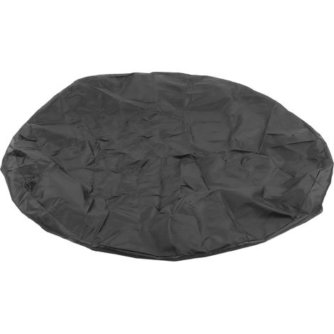 Couverture ronde pour spa de 120 cm (4 pi) en tissu Oxford pliable, isolante thermique, imperméable et anti-poussière, noire (1/5)