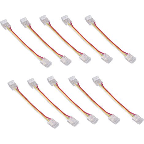 10 pièces Kit de connecteur de bande lumineuse LED 3 broches 10 mm connexion rapide forte compatibilité connecteur de bande lumineuse COB pour entrepôt (1/5)
