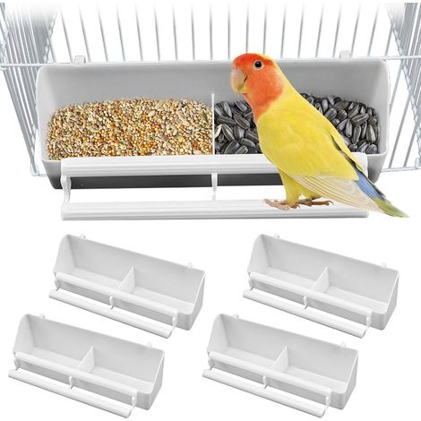 Mangiatoie adatte agli uccelli - Vassoio per l'alimentazione - Ciotola adatta alla gabbia per uccelli - Ciotola in plastica per uccelli - Mangiatoia sospesa per uccelli - Accessori per l'alimentazione (1/5)