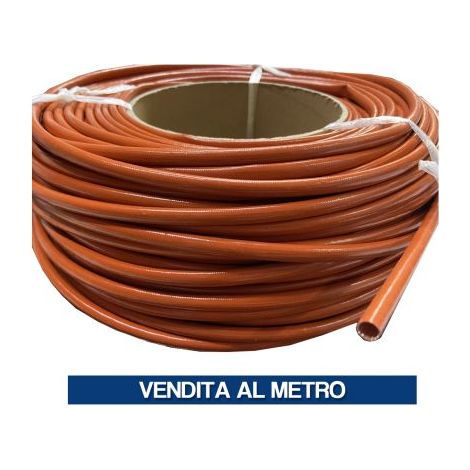 TUBO GUAINA IN TESSUTO DI VETRO E SILICONE ALTE TEMPERATURE COLORE ROSSO 39415V 10 MM (39417)