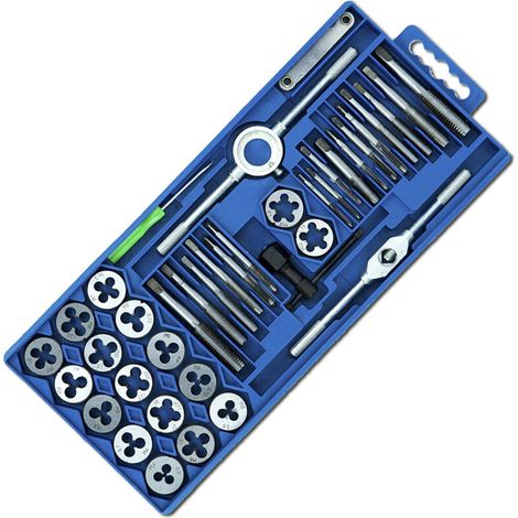 Coffret tarauds et filières  Jeu de Tarauds et Filières de Filetage Coffret 40 pièces HENGMEI