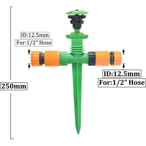 Buses d'arrosage automatiques à jet rotatif (filetage mâle D) 1/2" pour l'irrigation de jardin, pelouse, serre et exploitation agricole. (1/5)