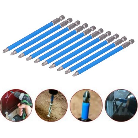 Set mit 10 einköpfigen 127-mm-Elektroschraubendreherbits mit rutschfester Oberfläche, magnetische Kreuzschlitzschraubendreherbits. (1/5)