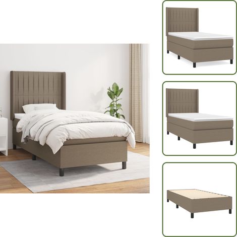 Boxspringbett mit Matratze Taupe 100x200 cm Stoff - Boxspringbett - Doppelbett - Lattenrost - Bettrahmen - Massivholzbette