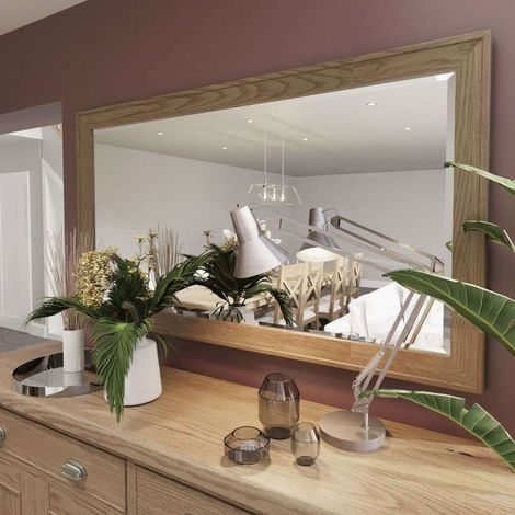 Miroir rectangulaire 120x95 cm en chêne massif - SUNDELI