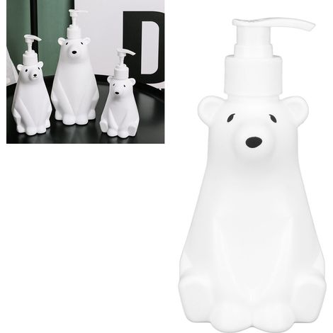Niedliche Pumpflasche in Form eines Eisbären, großes Fassungsvermögen, für Gesichtsreinigung, Duschgel, Handseife und kleinen Handseifenspender. (1/5)