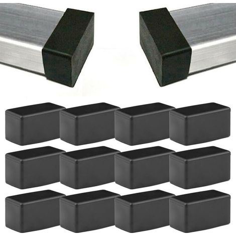 Confezione da 12 blocchetti (25 x 50 mm), di forma rettangolare piedini in gomma mobili, tavoli, sedie e pavimenti in legno duro (1/5)