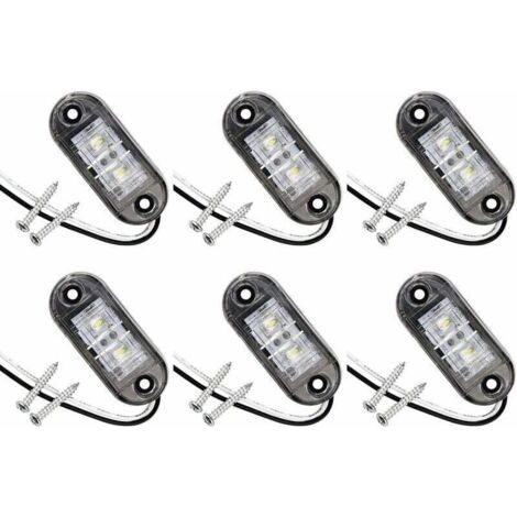 Juego de 6 luces de posición laterales LED para coche, remolque, autocaravana, caravana, bicicleta, motor