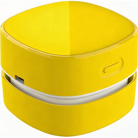 Mini aspirateur de table sans fil, aspirateur de bureau portable rechargeable par USB pour clavier, ordinateur portable, bureau, voiture et poils d'animaux (Jaune) (1/5)