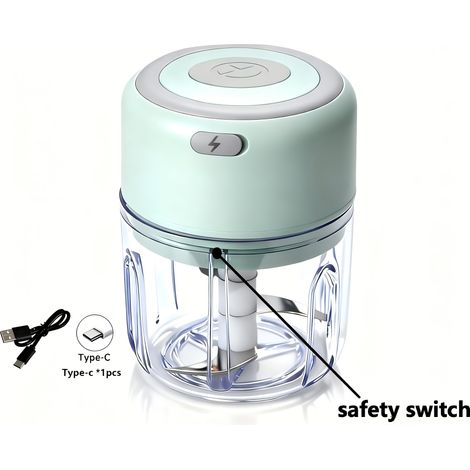 Hachoir à ail électrique sans fil, mini robot culinaire, rechargeable par USB, gingembre/oignon, 1600 tr/min (1/5)