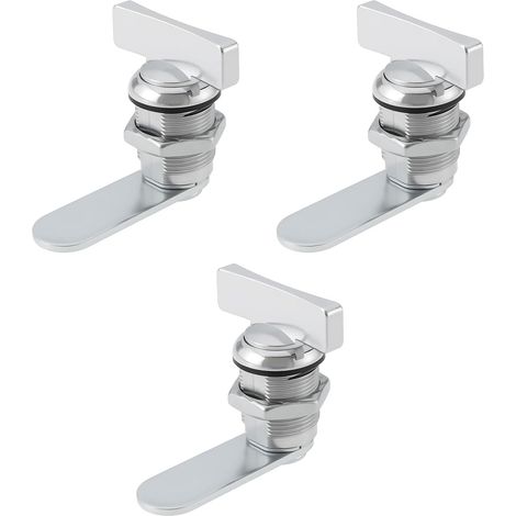 Set of 3 M19 Offset Cam Thumb Operated Rotary Latches with 90 Degree Rotation for Cabinets, Lockers, and Control Panels (1/5)