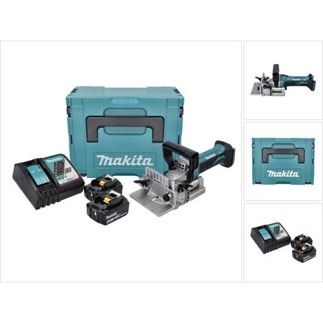 Makita DPJ 180 RGJ Scanalatrice a batteria 18 V 100 mm + 2x batterie 6,0 Ah + caricabatterie + Makpac