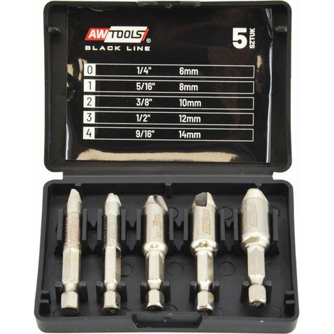 Awtools zestaw wykrętaków do urwanych śrub / nakrętek 5 elem.   linea nera (1/2)
