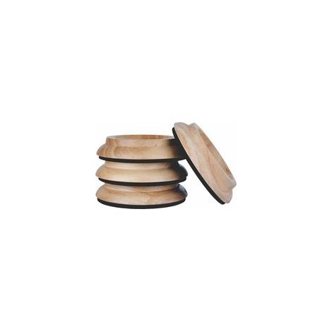 Lot de 4 Embouts Protecteurs en Bois Massif Chêne Naturel pour Pieds de Meubles, Tampons Antidérapants et Anti-Rayures (1/4)