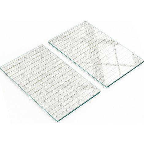 Küchenservierbretter aus Glas mit Backsteinmuster, 2 x 30 x 52 cm (1/5)