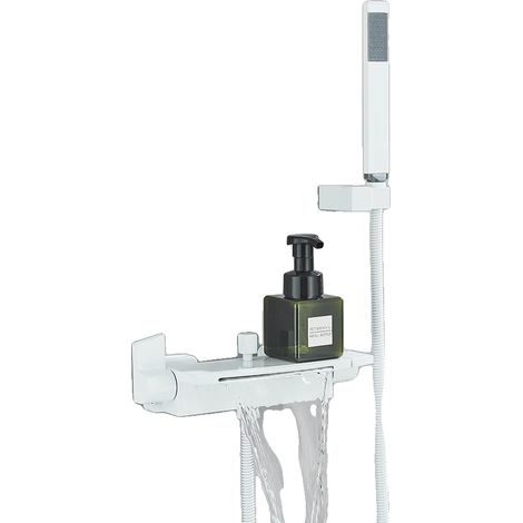 Duschmischer, langlebiger Edelstahl, Dual-Handle-Steuerung, WEISS (1/2)