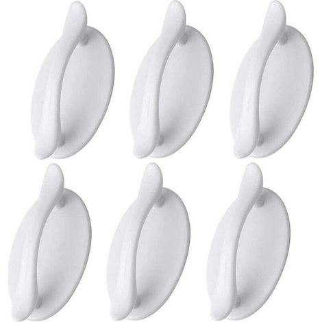 Set mit 6 weißen, selbstklebenden TürgriffenKunststoffFür Türen, Fenster und Schränke (1/4)