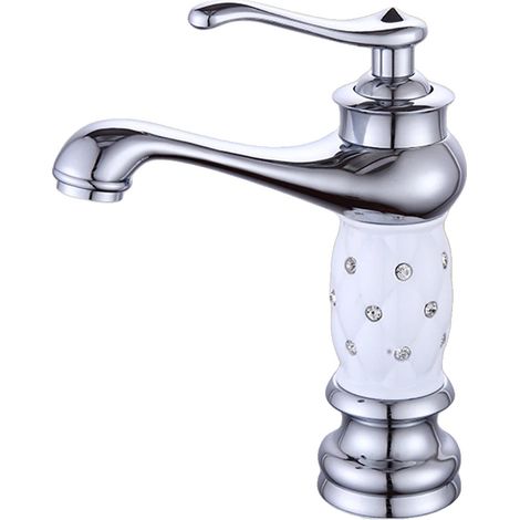 Grifo de baño, diseño retro, materiales duraderos, color plata. (1/2)