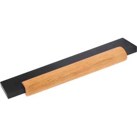 Türgriff im nordischen Stil, moderner Kiefernholzgriff im europäischen Stil, Schrank-, Kleiderschrank- und Schubladentürgriff, schwarz (1/5)