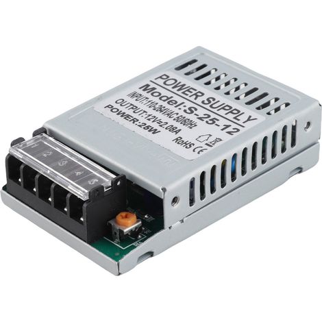 Transformateur d'alimentation à découpage DC12V 25W 2,08A pour système de caméra de sécurité avec caisson lumineux et bande LED (1/5)