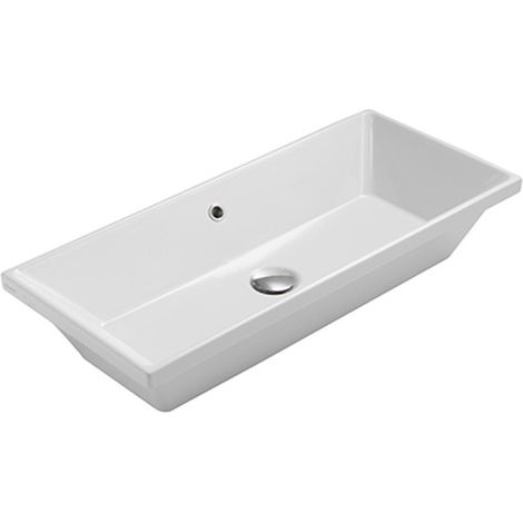 Lavabo Stockholm incasso/sottopiano cm. 75x34 rettangolare bianco