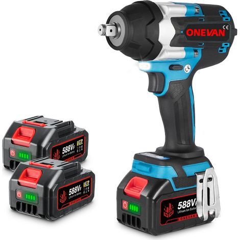 1800N.M Avvitatore a percussione Chiavi a impulsi senza spazzole con 2 Batterie