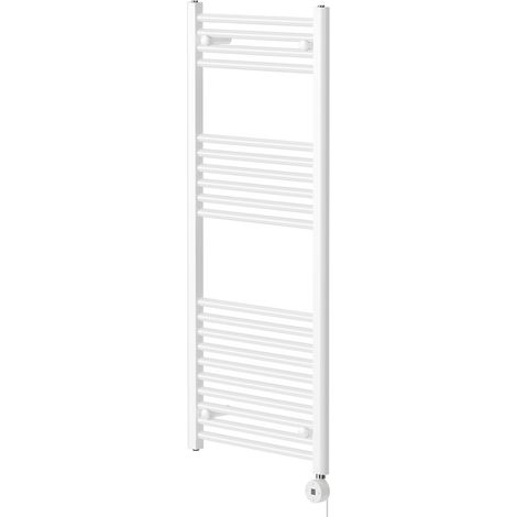 Pizarro White 1200mm x 500mm Straight Digital Thermostatic Electric Heated Towel Rail (1/5)