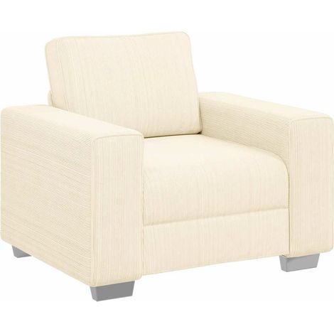 Maison Exclusive - Divano Sedia Crema 100x77x82 cm Tessuto di Velluto a Coste (1/5)
