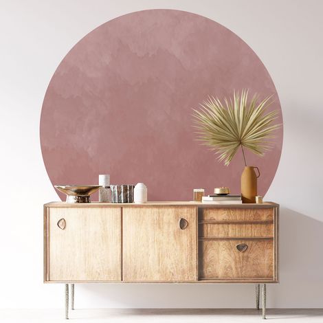 Sticker mural rond / cercle - Couleur Tendance - Diamètre 30 cm - Adhésif + Protection BRILLANTE (1/3)
