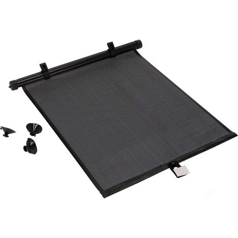 Rideau Enroulable pour Fenêtre de Voiture, Pare-soleil Latéral en Plastique, Hauteur Réglable, Fixation avec 3 Ventouses, Protection UV, Intimité (Noir, 40 x 45 cm) (1/2)