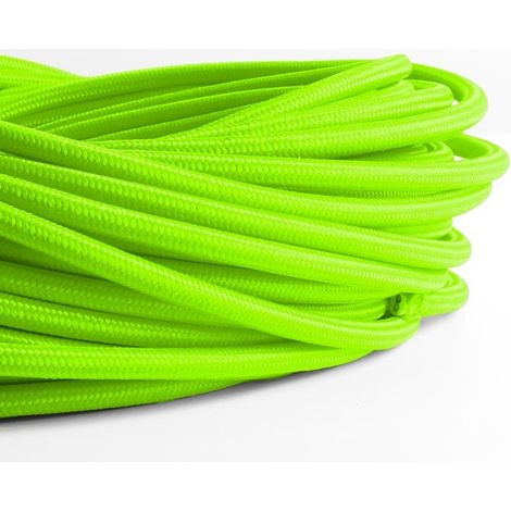 Cavo di alimentazione rotondo rivestito in cotone verde agrumi