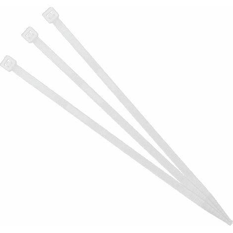 Lot de 100 serre-câbles en polyamide transparent 2,5 x 100 mm – pour le serrage des câbles et l'organisation des installations électriques.