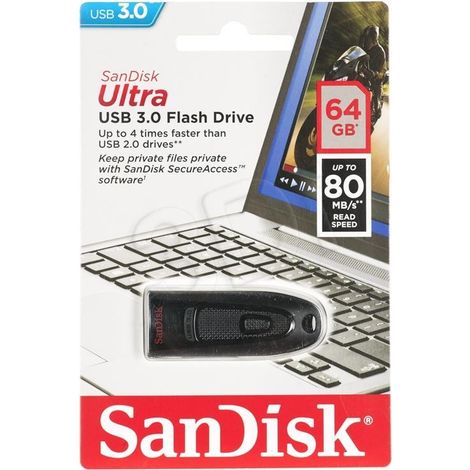 Memoria USB SanDisk Ultra Negro 64 GB