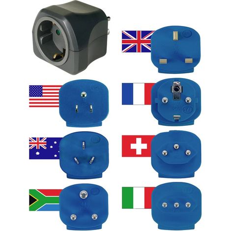 Brennenstuhl 1508160 Adattatore da viaggio Kit da 7